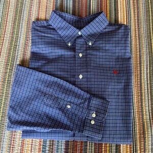 Brooks Brothers Oxford Button Down Long Sleve Shirt Men's 2XLT red/white/blue